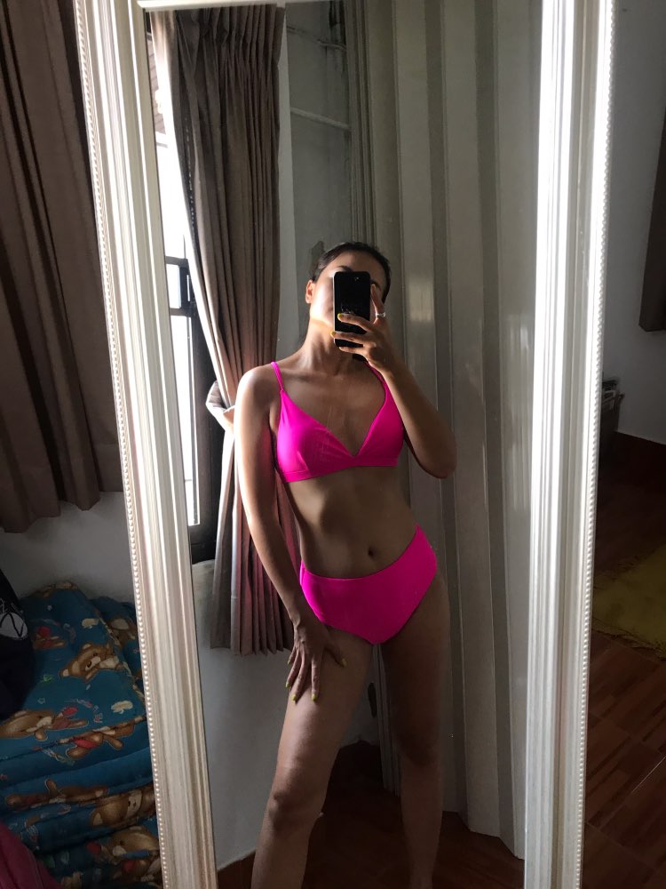 Women Solid Bathing Suit Green - Walmel